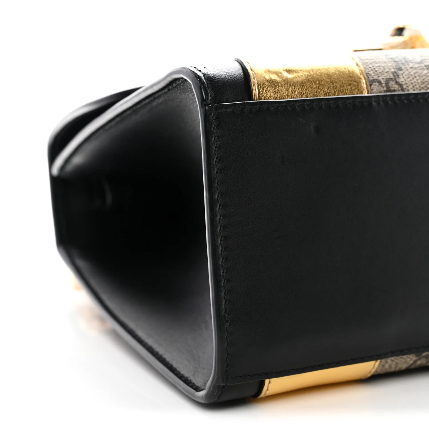 GG Supreme Monogram Small Osiride Top Handle Bag Black Gold - Top Club