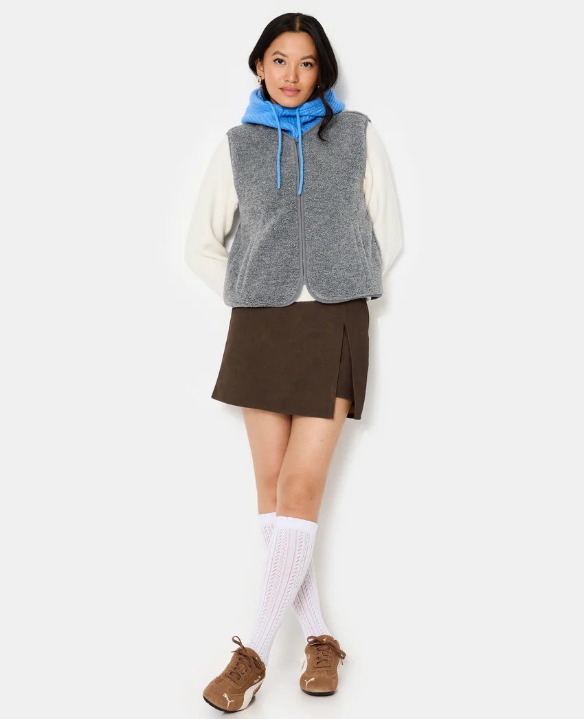 Pimkie Veste sans manches zippée en sherpa