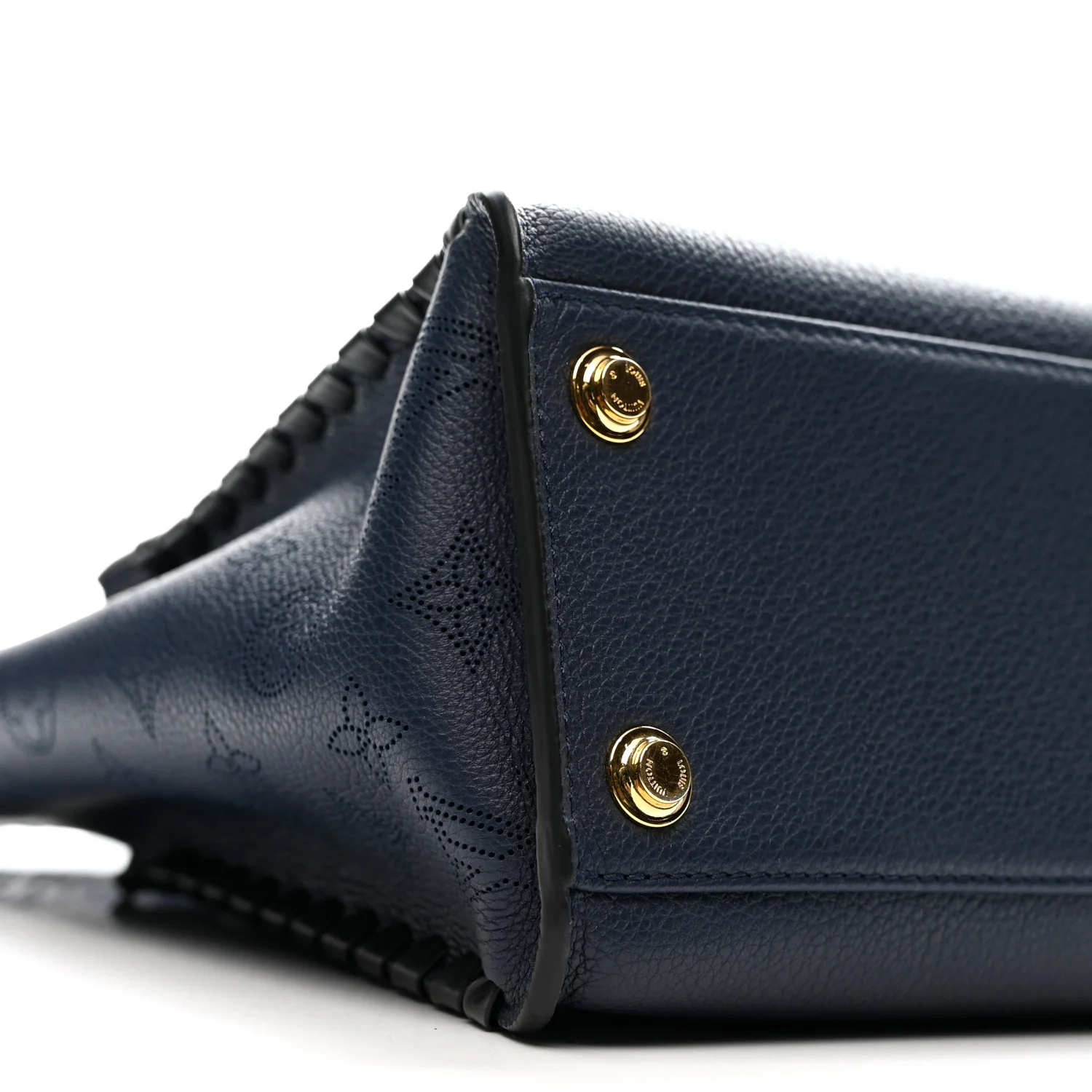 Calfskin Mahina Braided On My Side MM Navy Blue - Top Club