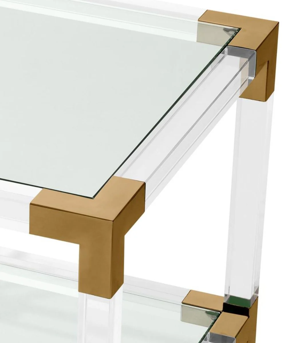 Luxury living room side table brass colored 60 x 60 x H. 60 cm - Living room furniture