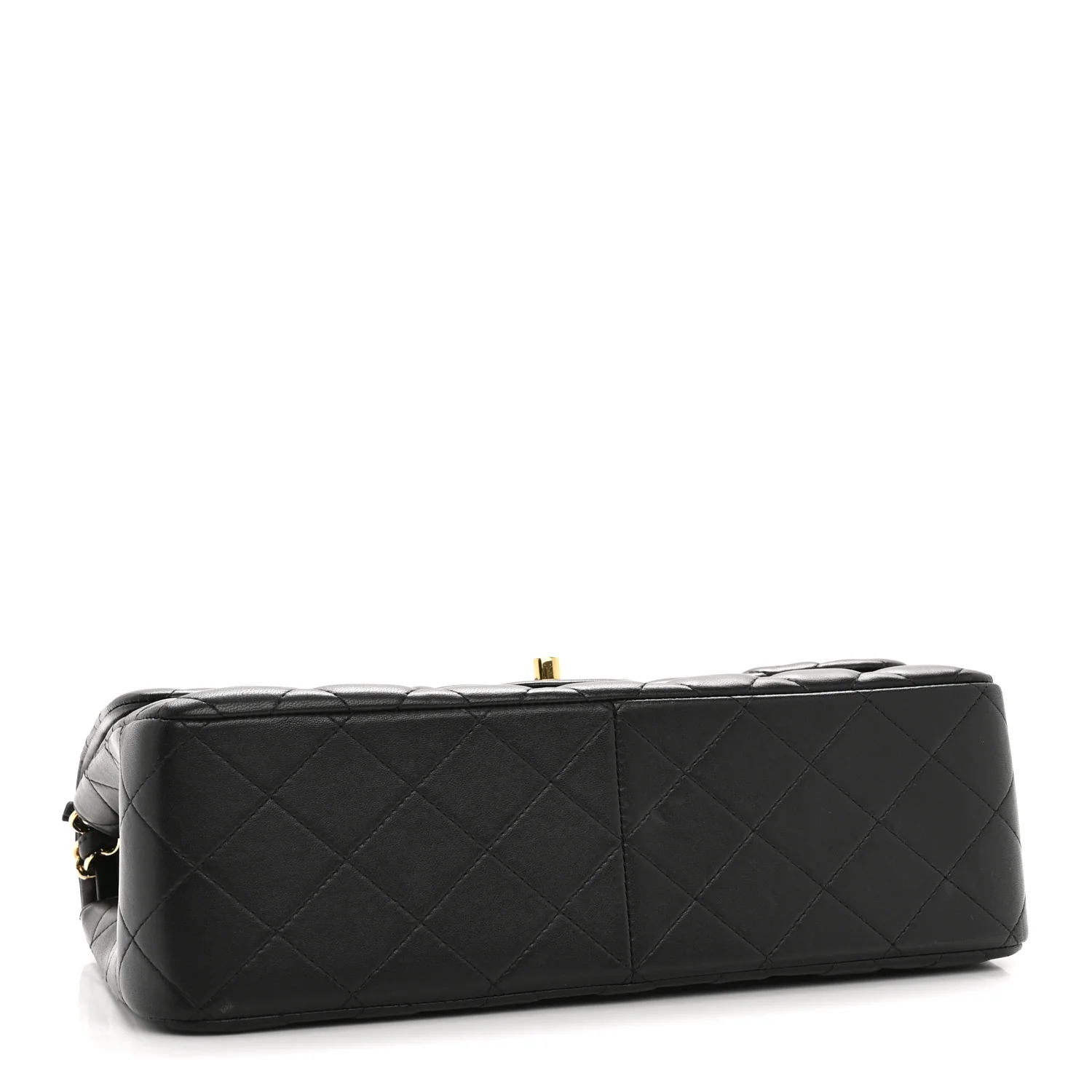 Lambskin Quilted Jumbo Double Flap Black - Top Club