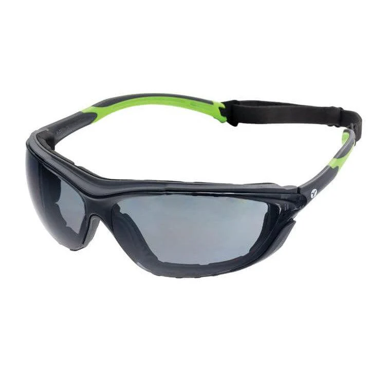 Encon Veratti Primo Foam-Padded Safety Glasses/Goggles Gray/Green Frame Gray Anti-Fog Lens - Alvarez Pro Painting LLC