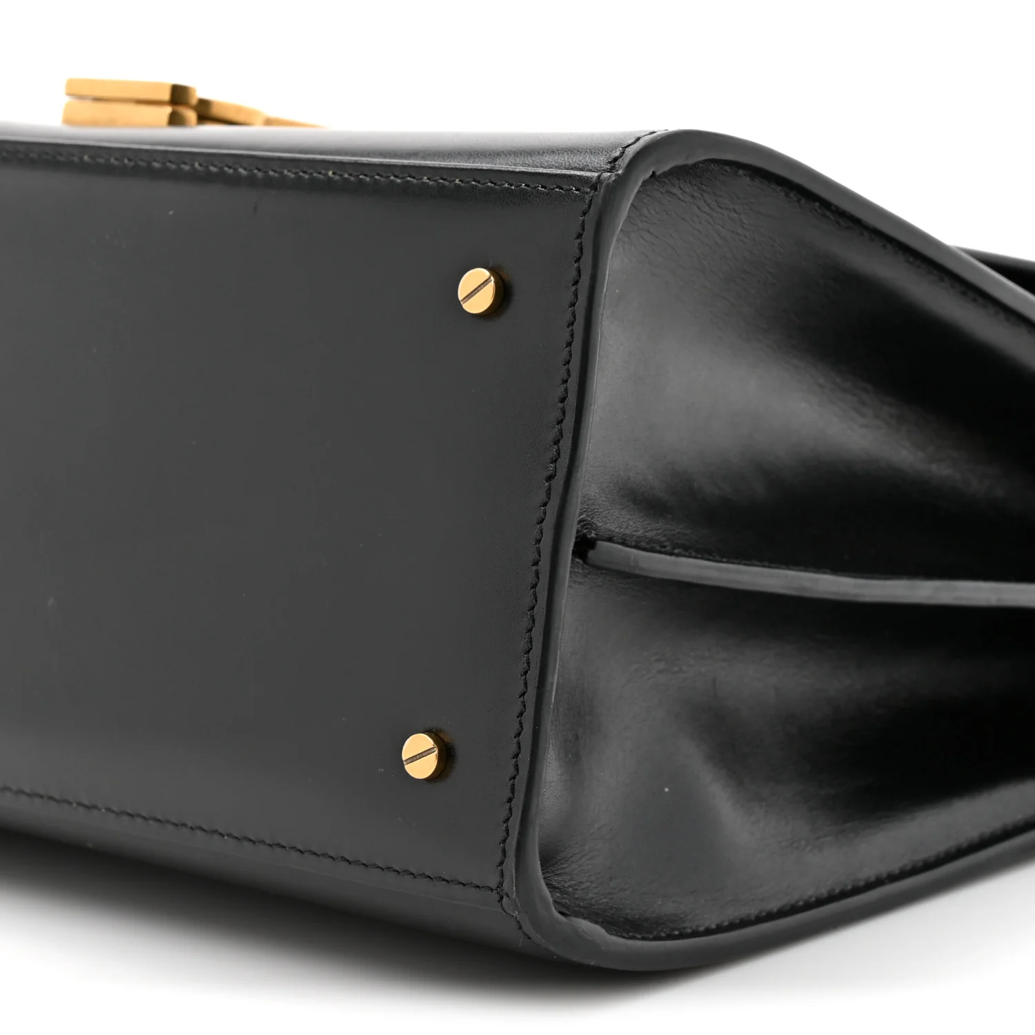 Smooth Calfskin Medium Classic Monogram Cassandra Top Handle Black - Top Club