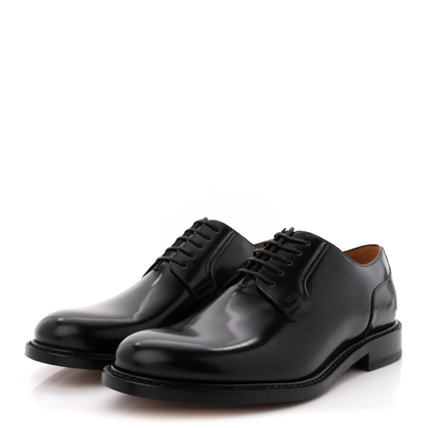 Calfskin Mens Derby Shoes 42.5 Black - Top Club