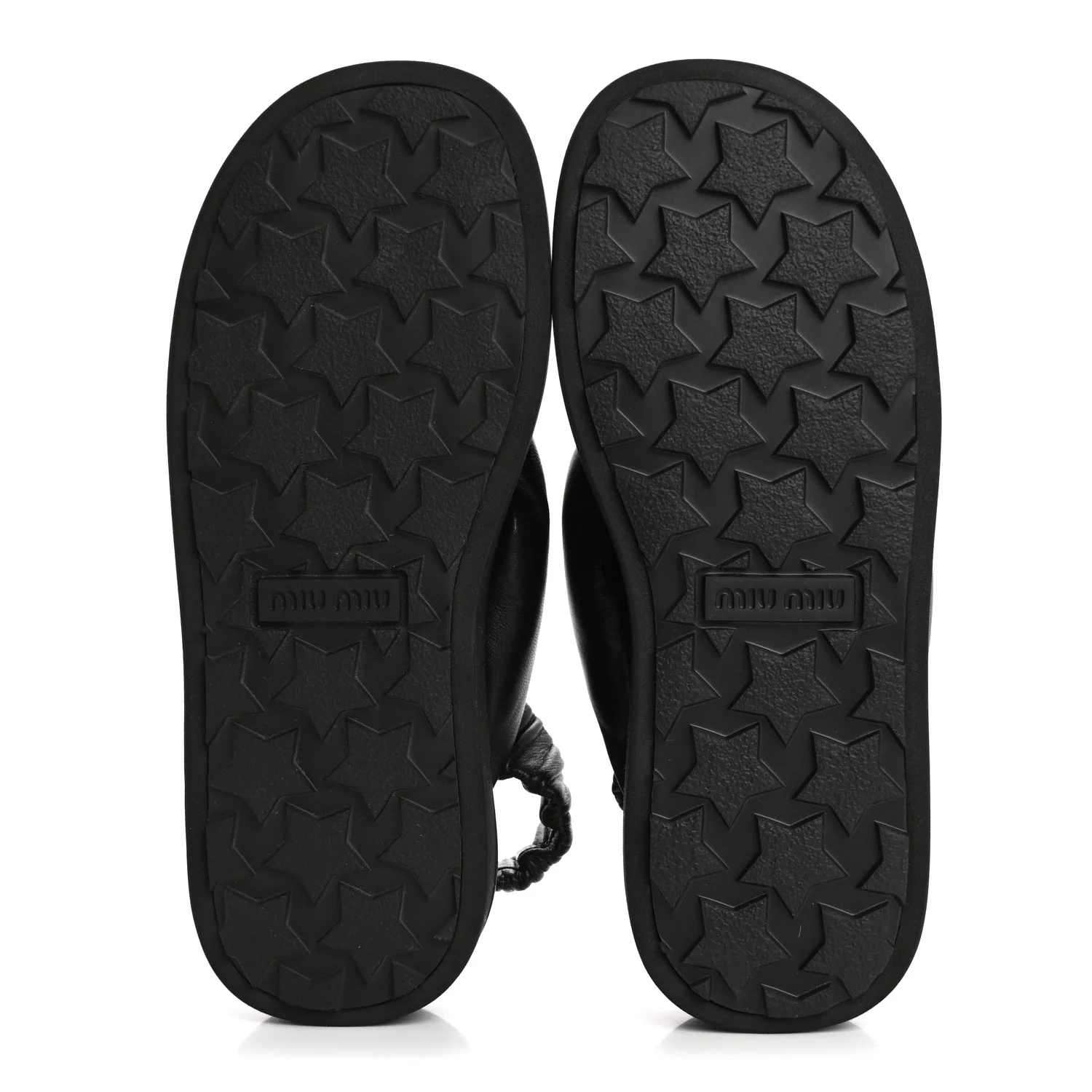 Padded Nappa Flatform Sandals 35 Black - Top Club