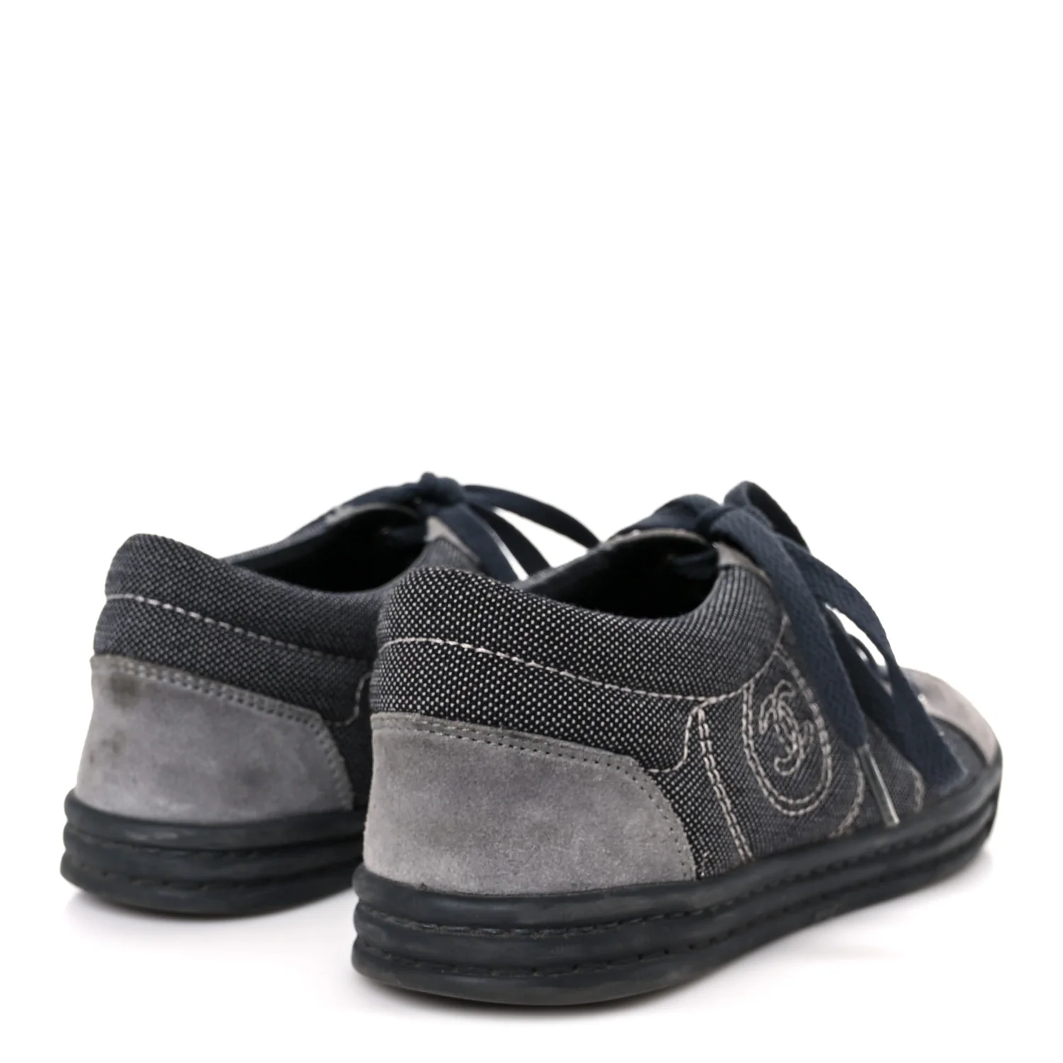 Toile Suede Calfskin CC Low Top Sneakers 36 Dark Grey - Top Club