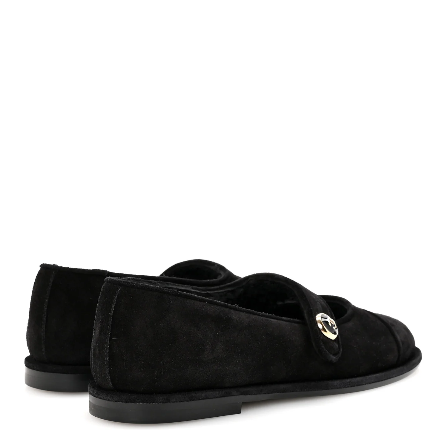 Suede Cap Toe CC Mary Jane Flats 37 Black - Top Club