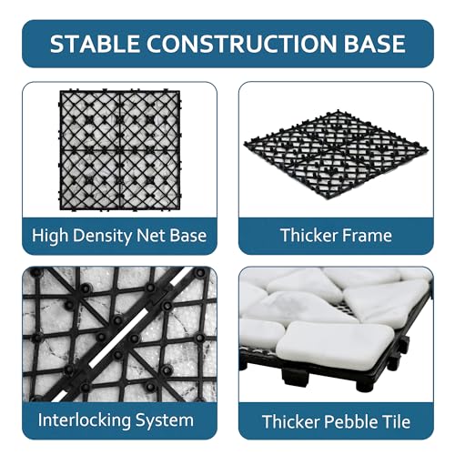 SUNWINGS 4PCS Natural Stone Interlocking Deck Tiles 12