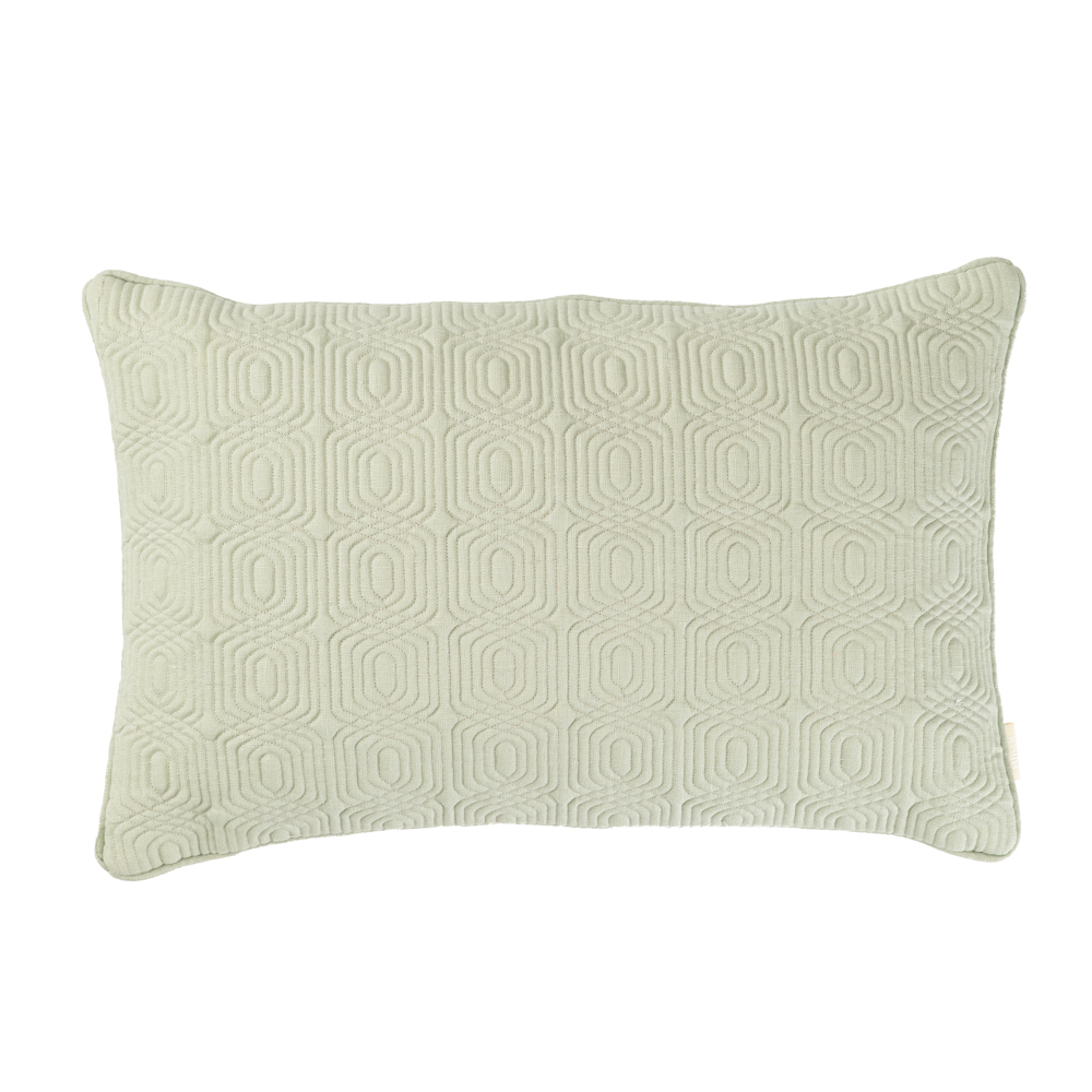 Sierkussen Geo Deco linnen dewgreen 35x55 cm