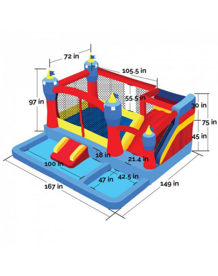 Misty Kingdom aufblasbares Bounce House, Ball Pit und Wasserpark von Blast Zone