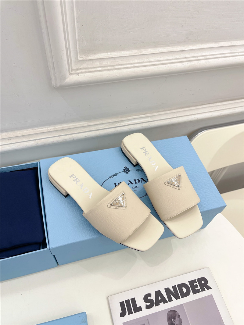 prada catwalk style triangle buckle slippers - Sneaker Replica Workshop