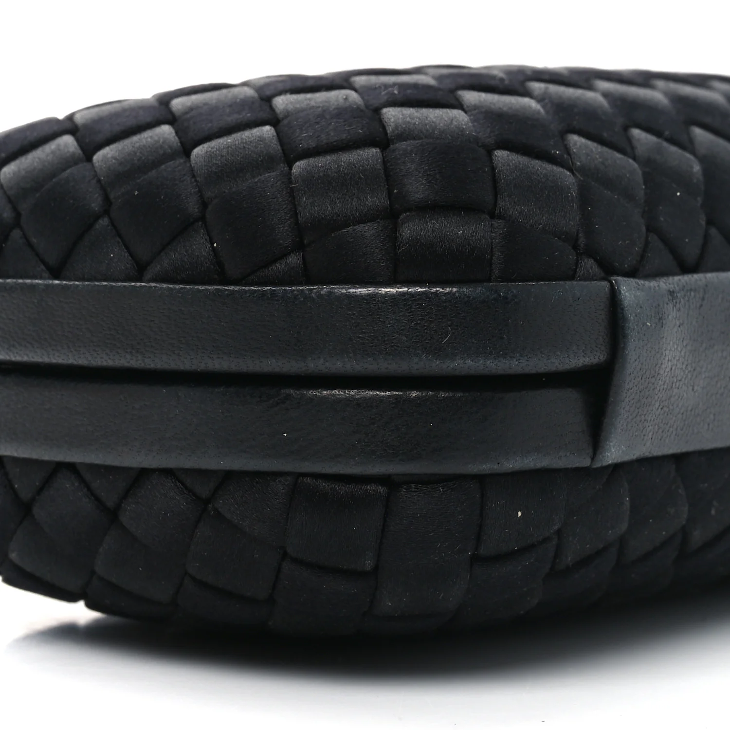 Satin Intreccio Impero Knot Clutch Black - Top Club