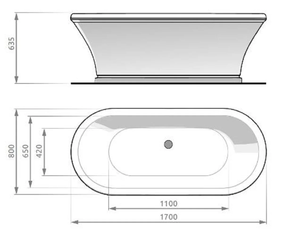 Art Nouveau bathtub pink / white 170 cm - Freestanding retro style bathtub