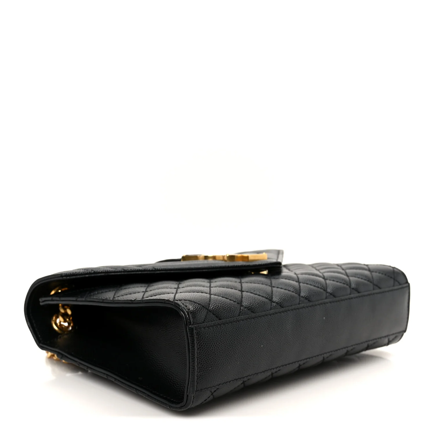 Grain De Poudre Textured Mixed Matelasse Triquilt Medium Monogram Satchel Black - Top Club
