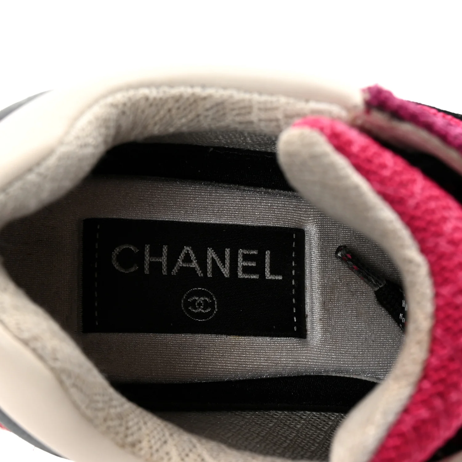 Mesh Suede Calfskin Womens CC Sneakers 35 Dark Pink Silver - Top Club