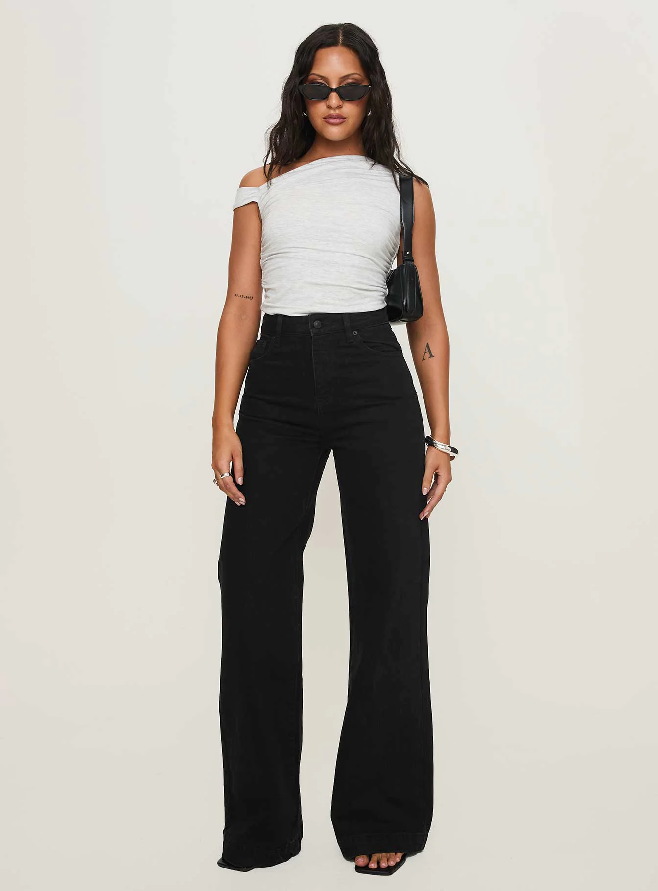 Goldie High Rise Wide Leg Jeans True Black