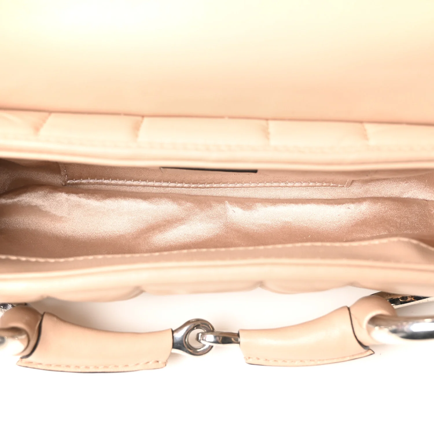 Nappa Vertical Matelasse Small Maxi Horsebit Chain Shoulder Bag  Rose Beige - Top Club