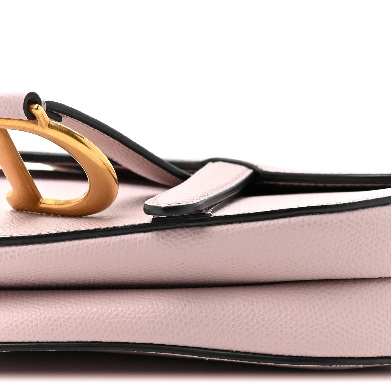 Grained Calfskin Mini Saddle Bag Light Pink - Top Club