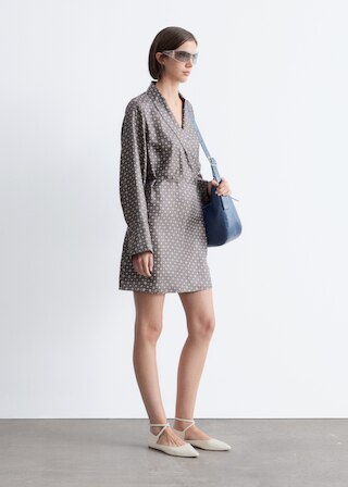 & Other Stories MINI SILK WRAP DRESS