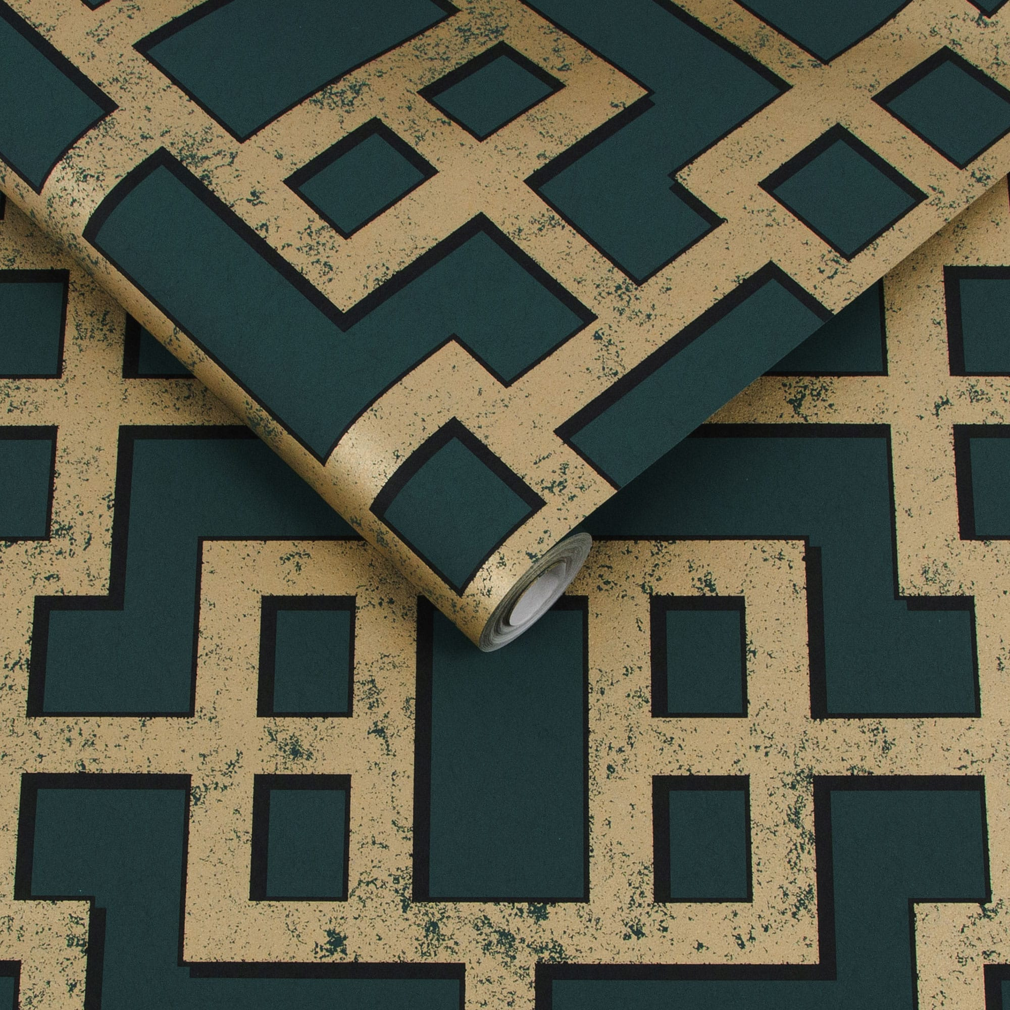 Graham & Brown  vliesbehang  Rendo Green & Copper Graham & Brown  vliesbehang  Rendo Green & Copper