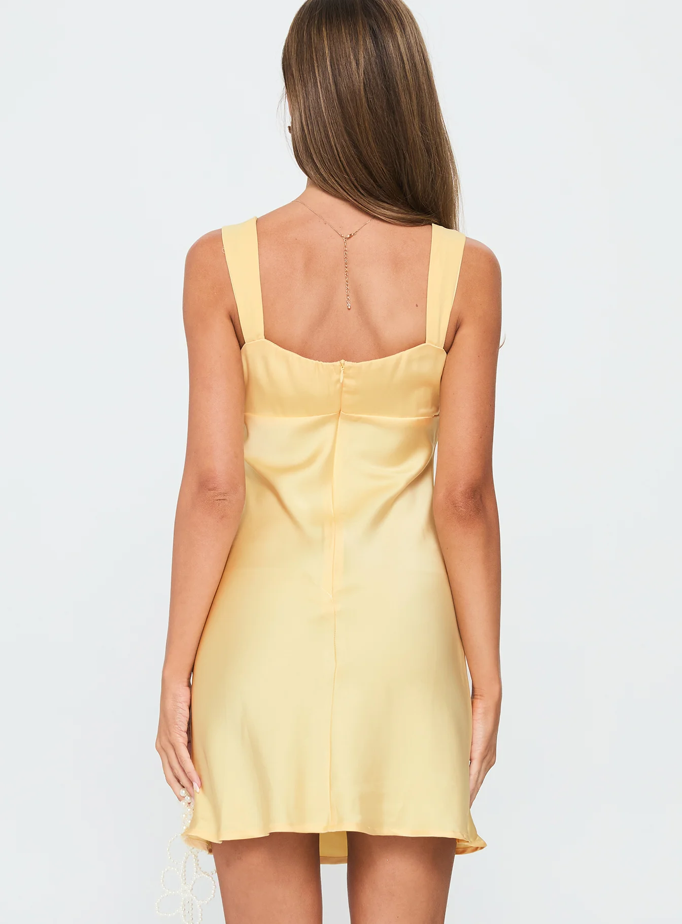 Star Gazer Ruched Mini Dress Yellow