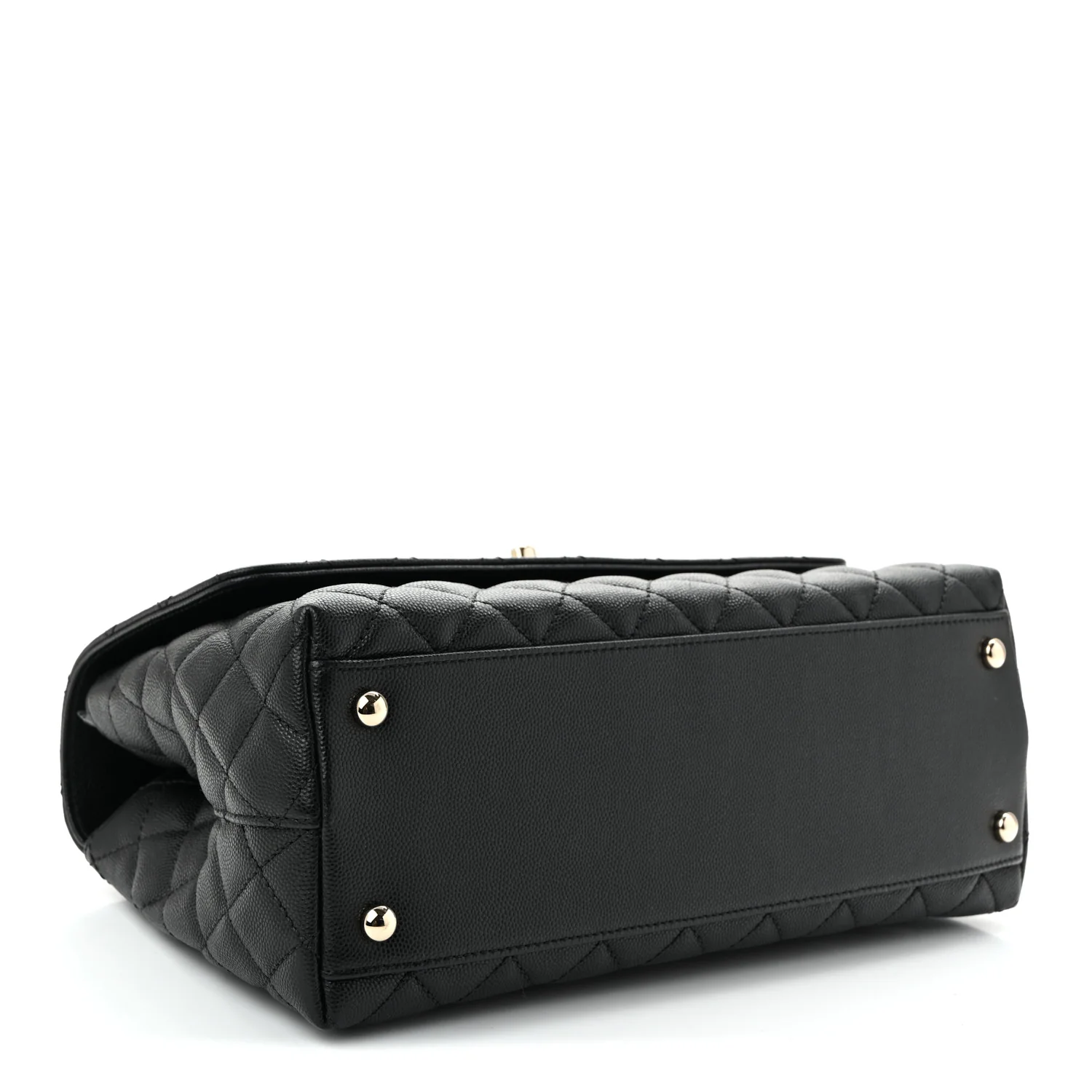 Caviar Quilted Small Coco Handle Flap Black - Top Club