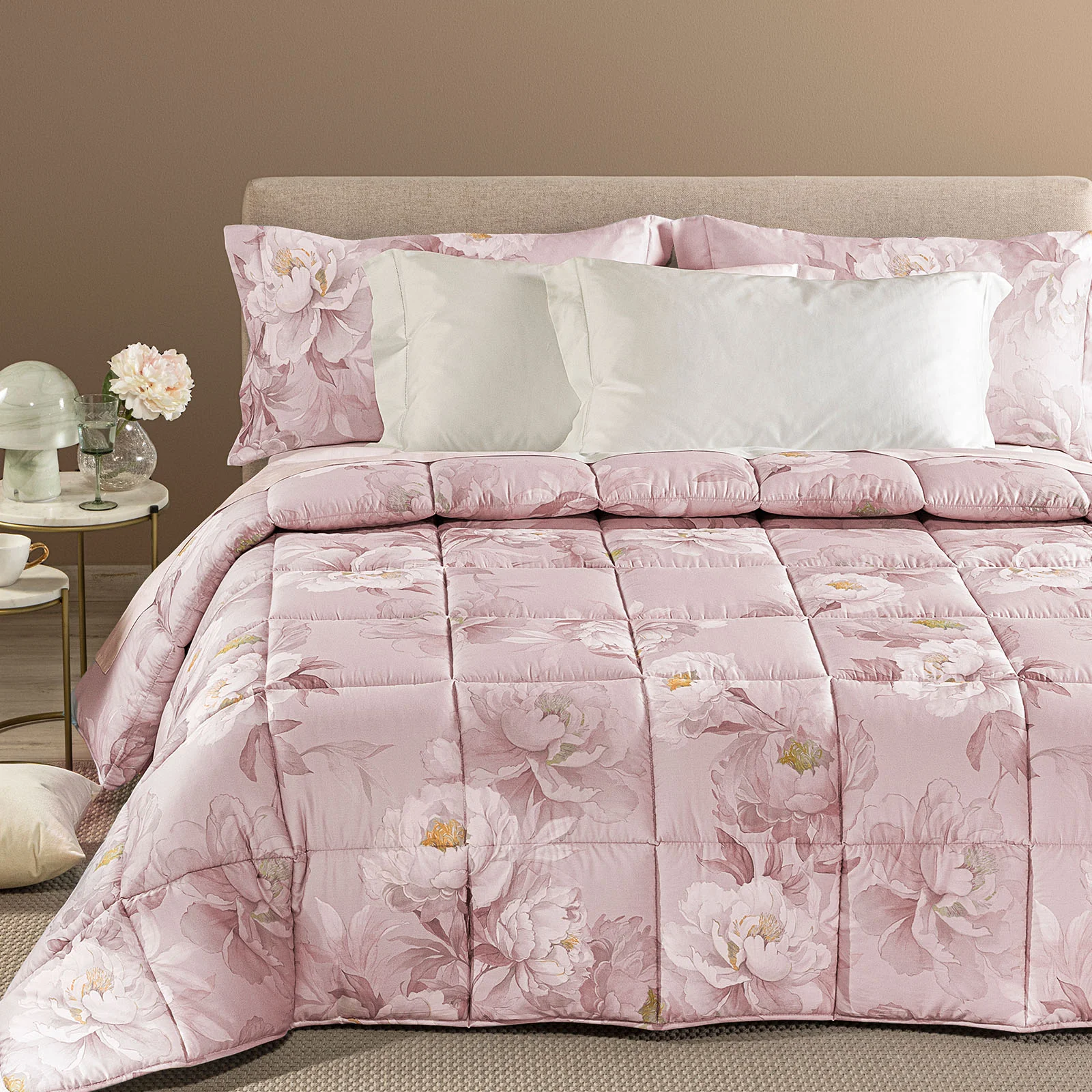 Trapunta In Raso Di Cotone Eloise Matrimoniale Rosa Dreaming