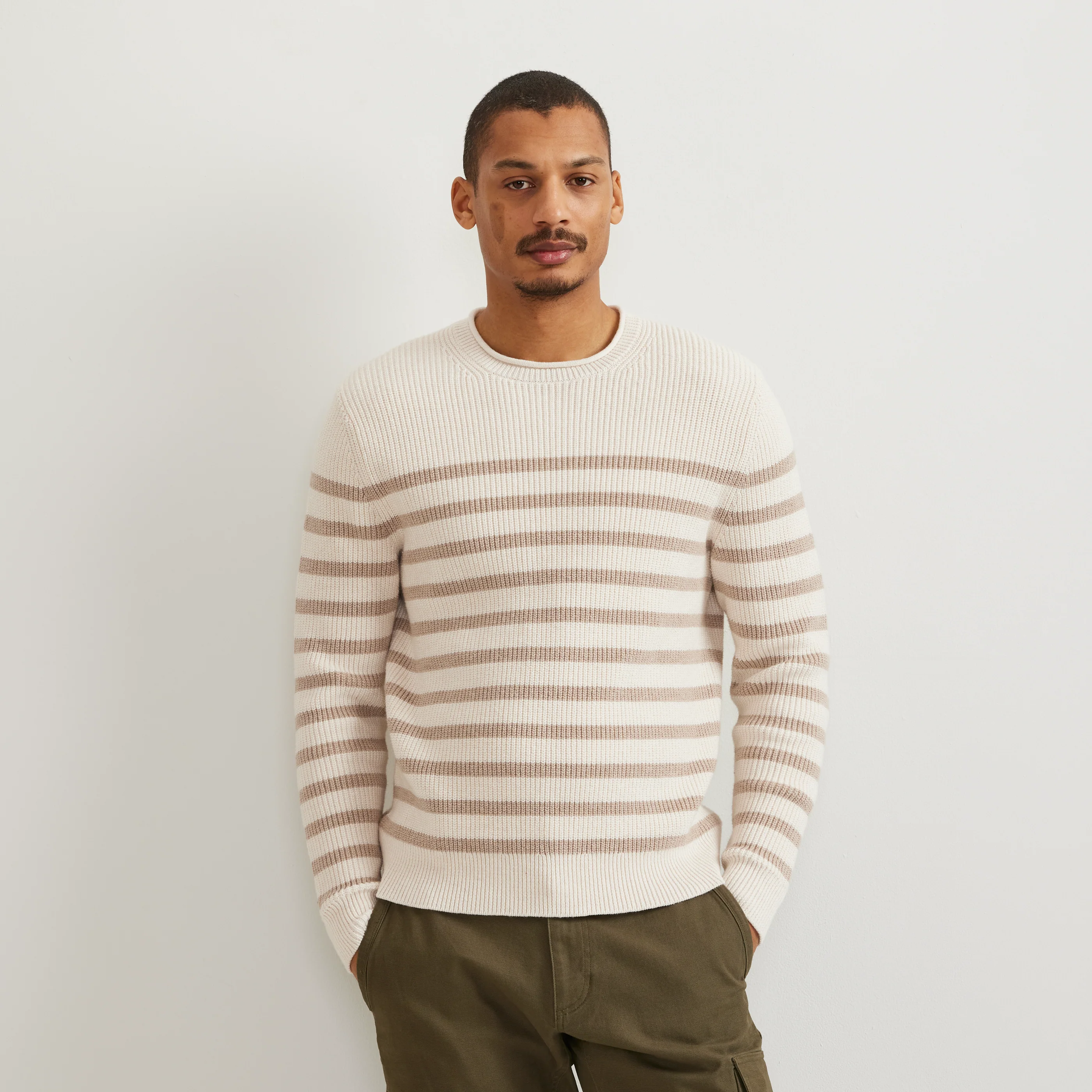 Men's Signature Roll Neck Sweater - Stripe - MoB Apparel