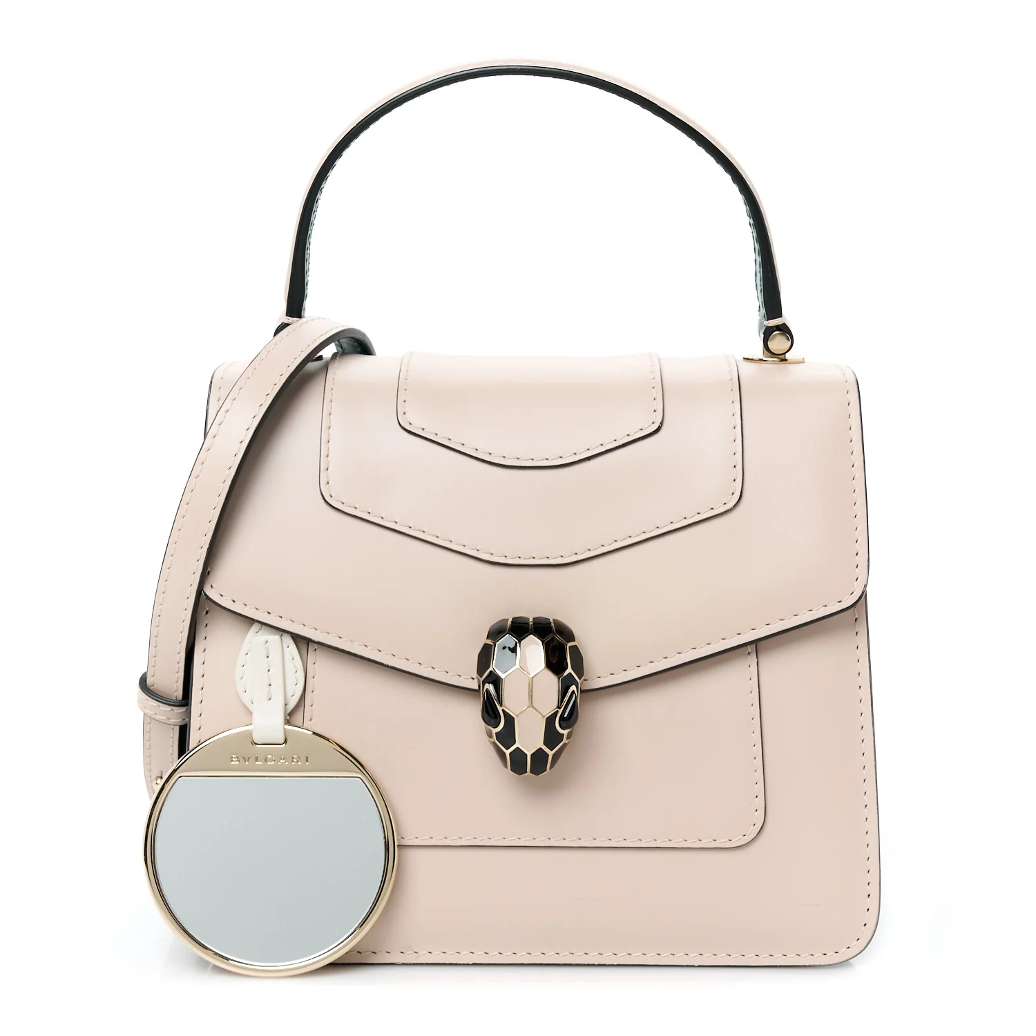 Calfskin Serpenti Forever Top Handle Beige Green - Top Club