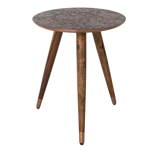 Dutchbone Bast bijzettafel koper
