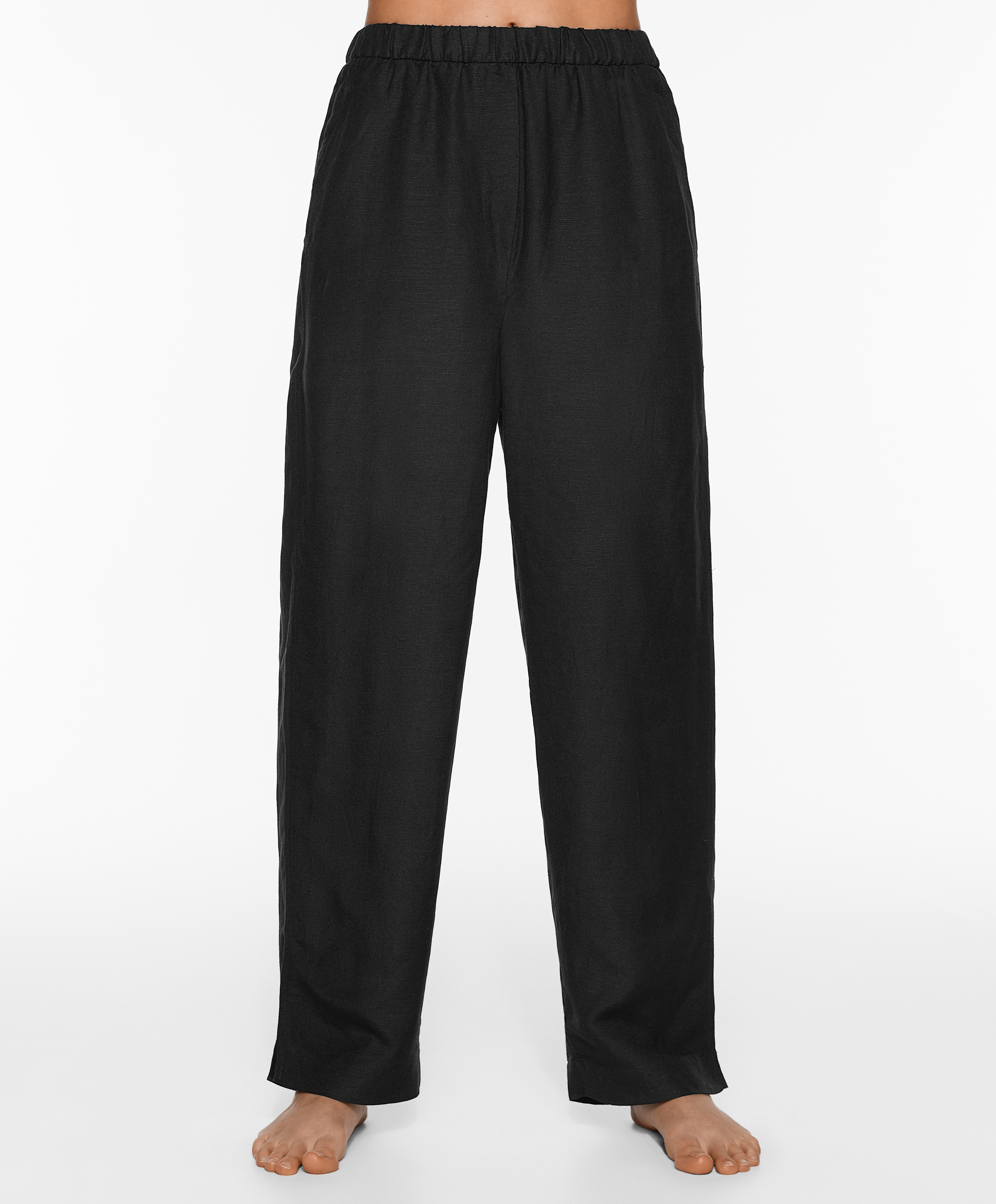 OYSHO Slim-fit trousers with linen