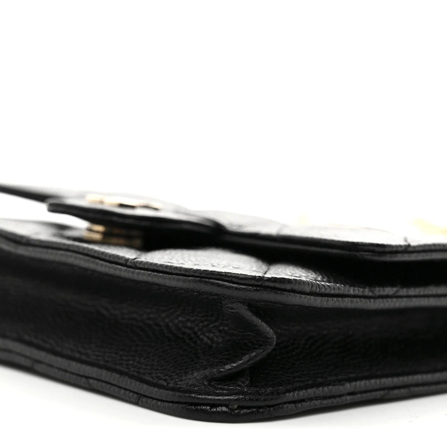 Caviar Quilted Mini Clutch With Chain Black - Top Club