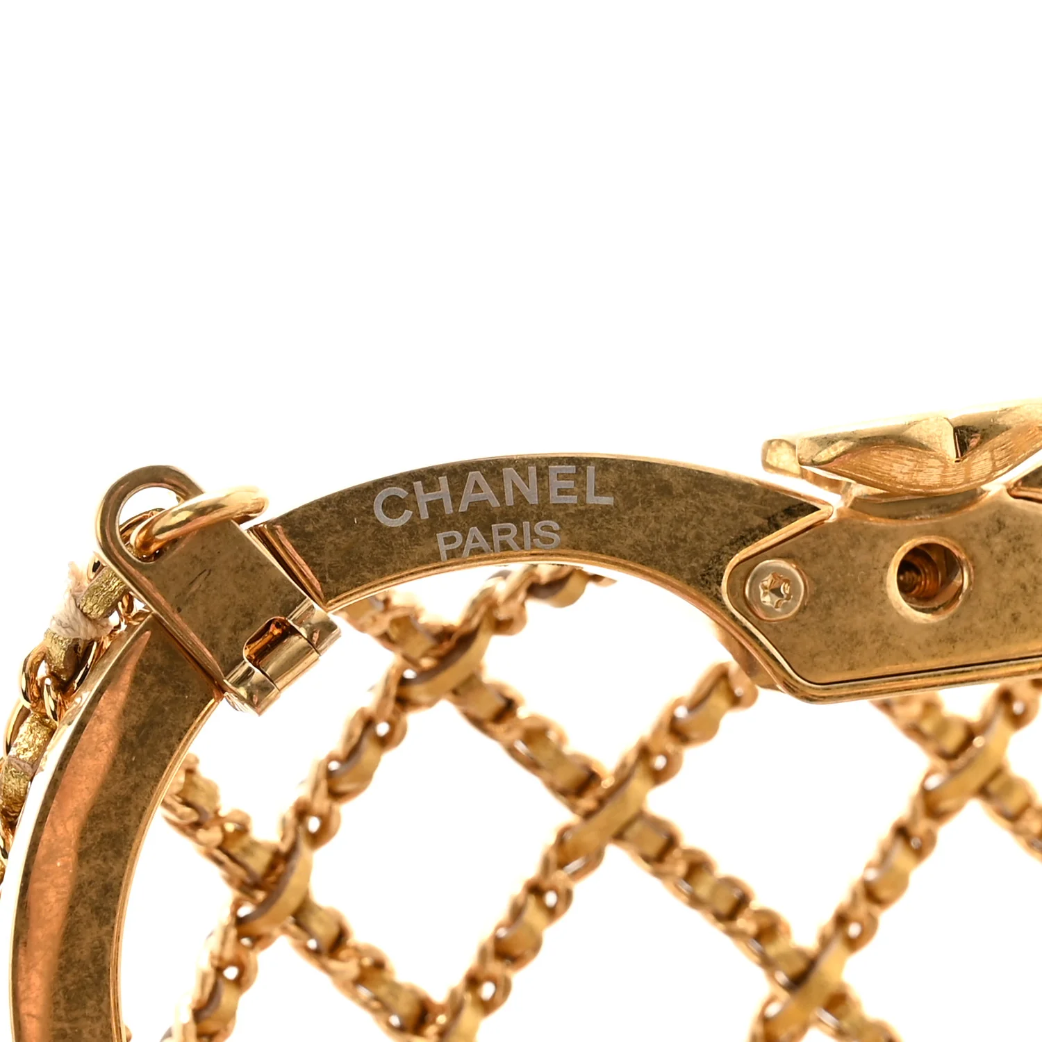 Metal Metallic Lambskin Quilted CC Heart Minaudiere Crossbody Gold - Top Club