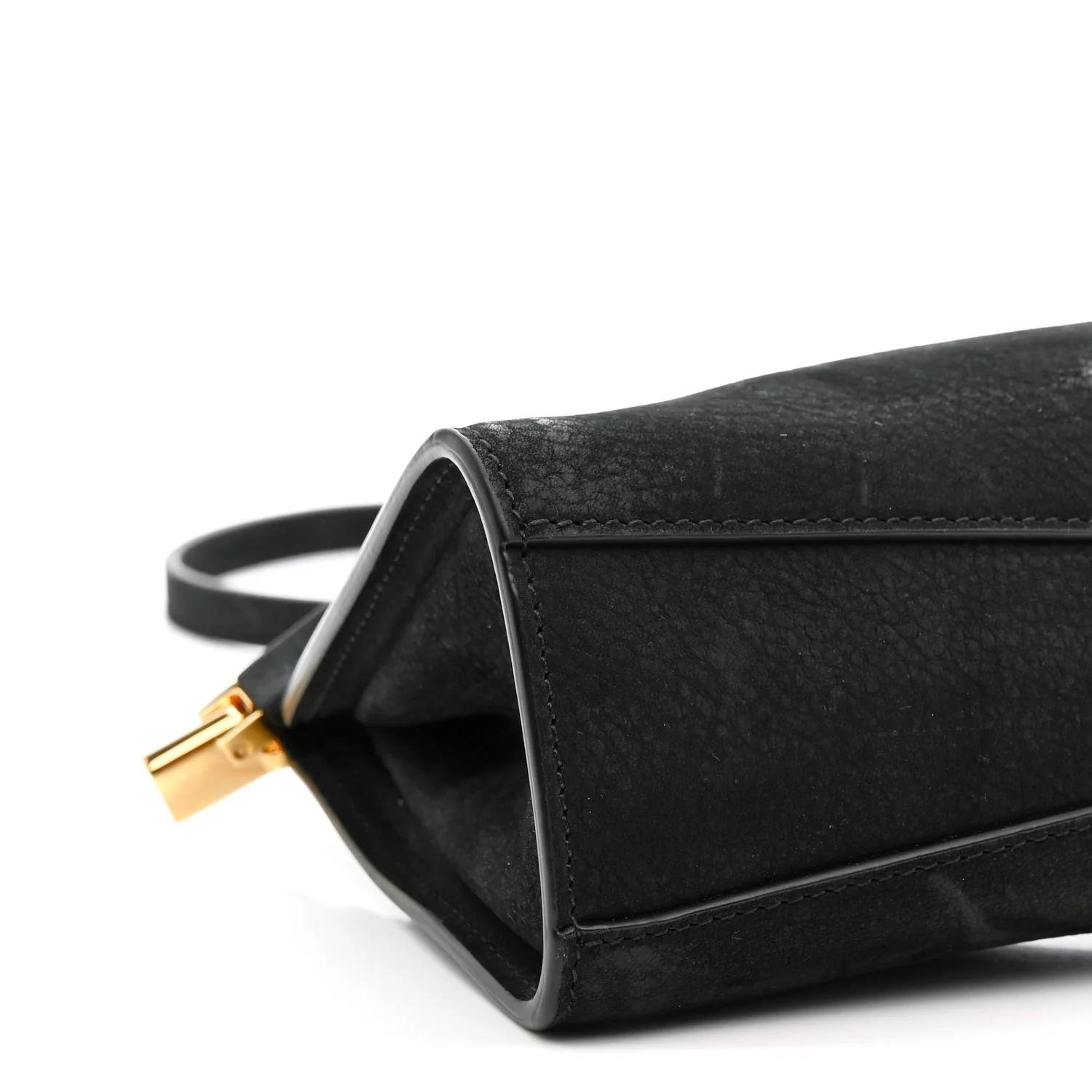 Suede Le Click East West Small Bag Black - Top Club