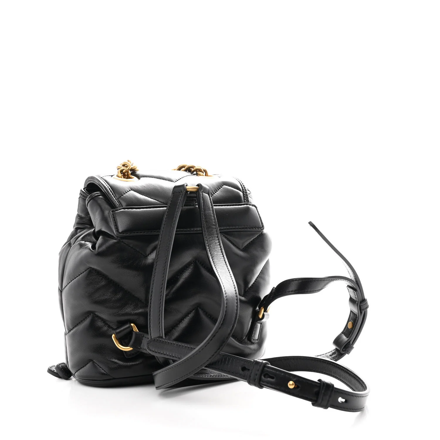 Nappa Chevron Matelasse GG Marmont Backpack Black - Top Club