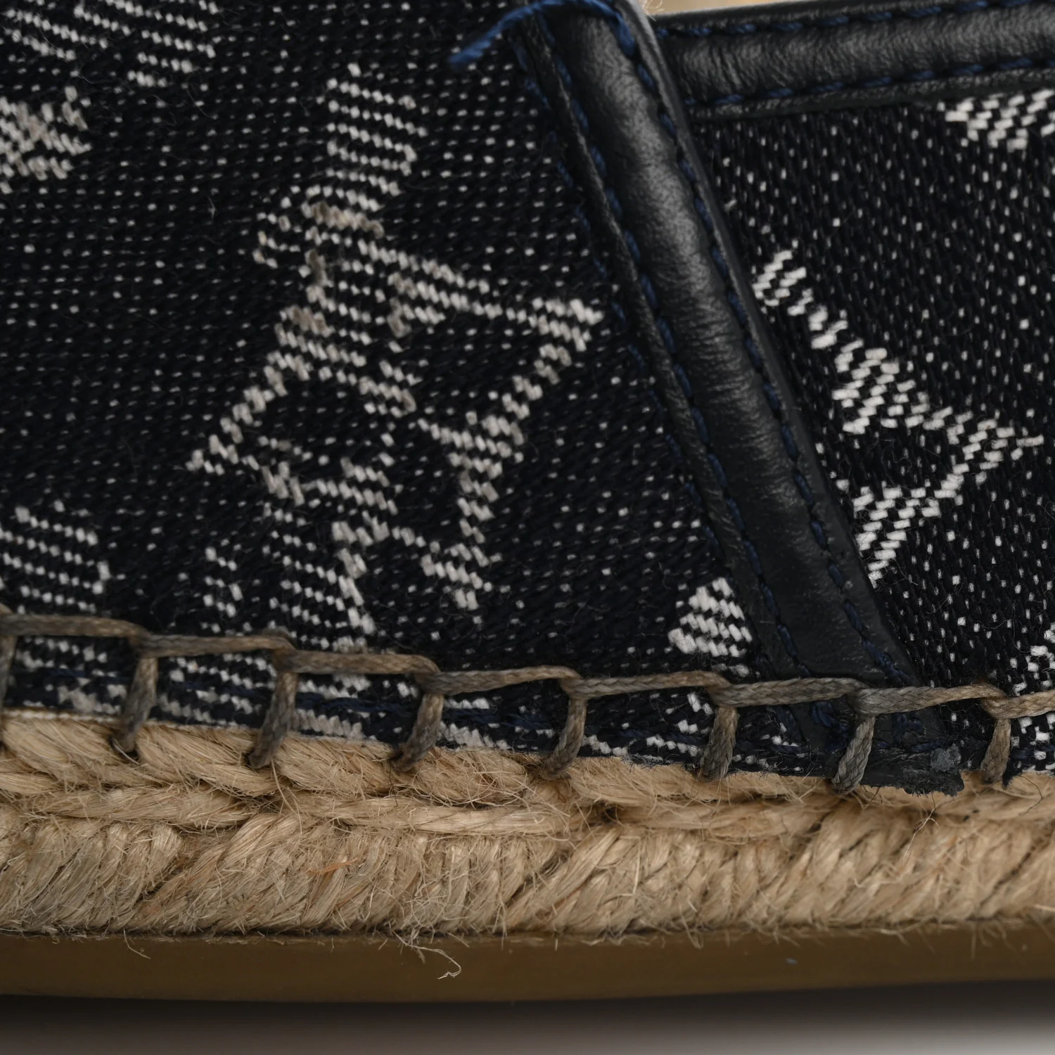 Monogram Denim Espadrille Flats 8.5 Blue - Top Club