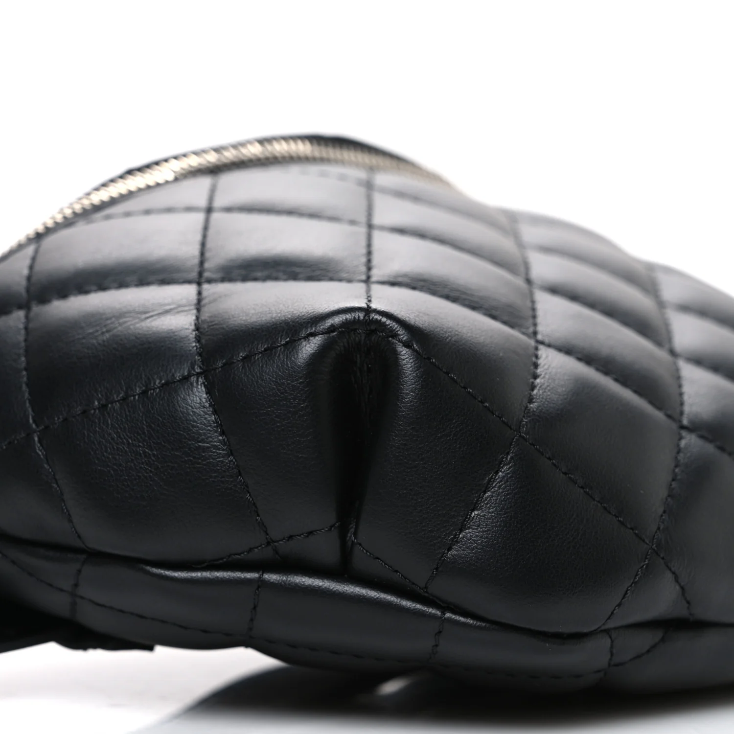 Lambskin Quilted Waist Belt Bag Black - Top Club