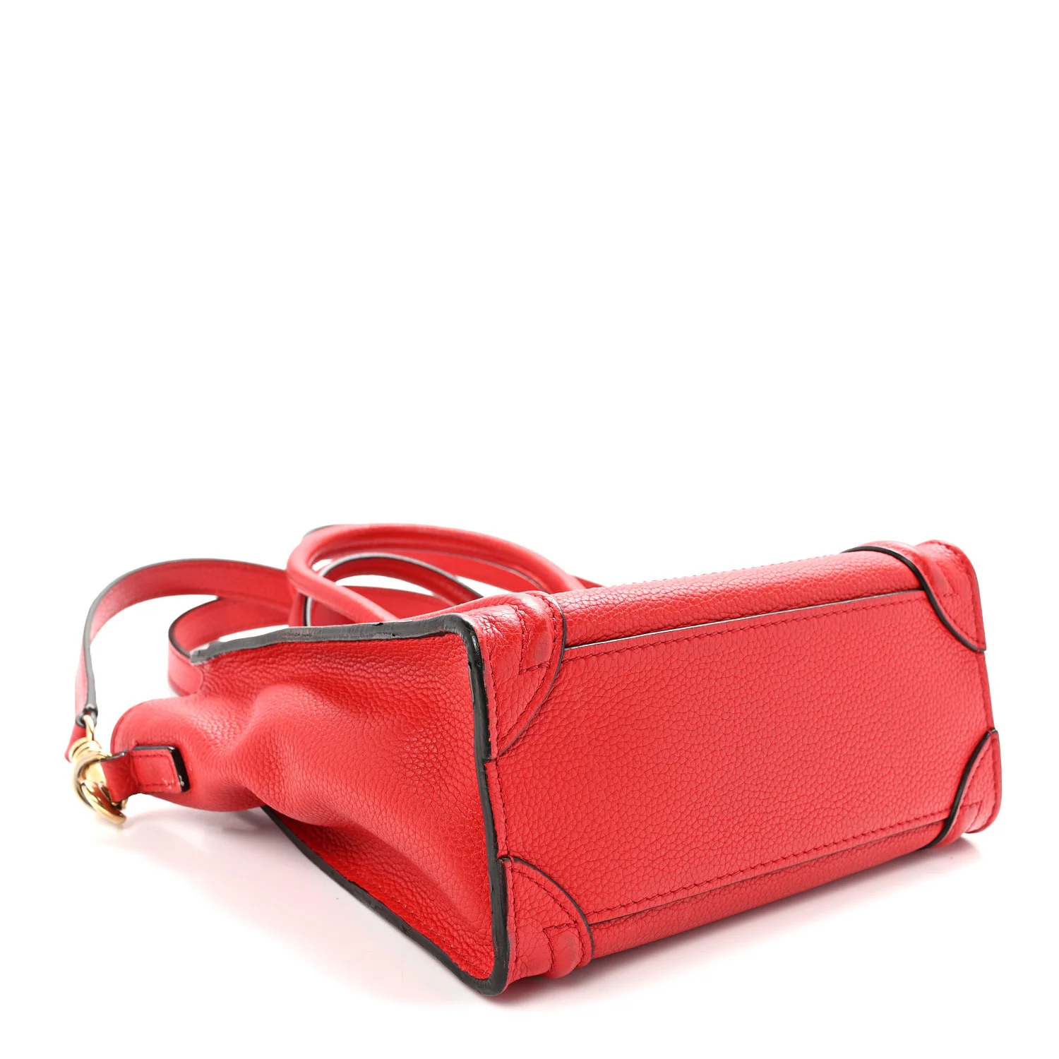 Drummed Calfskin Nano Luggage Vermillion - Top Club