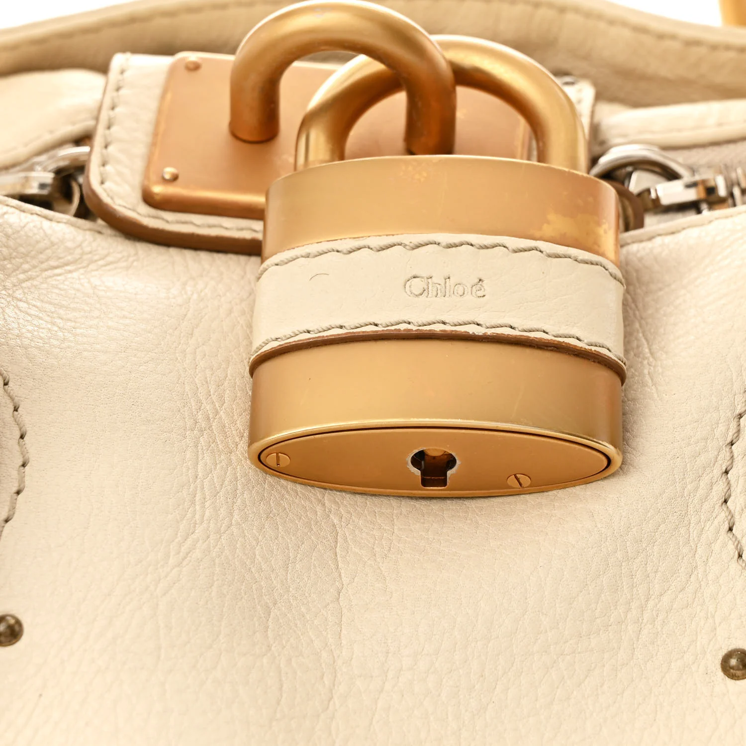 Calfskin Medium Paddington Satchel Ivory - Top Club