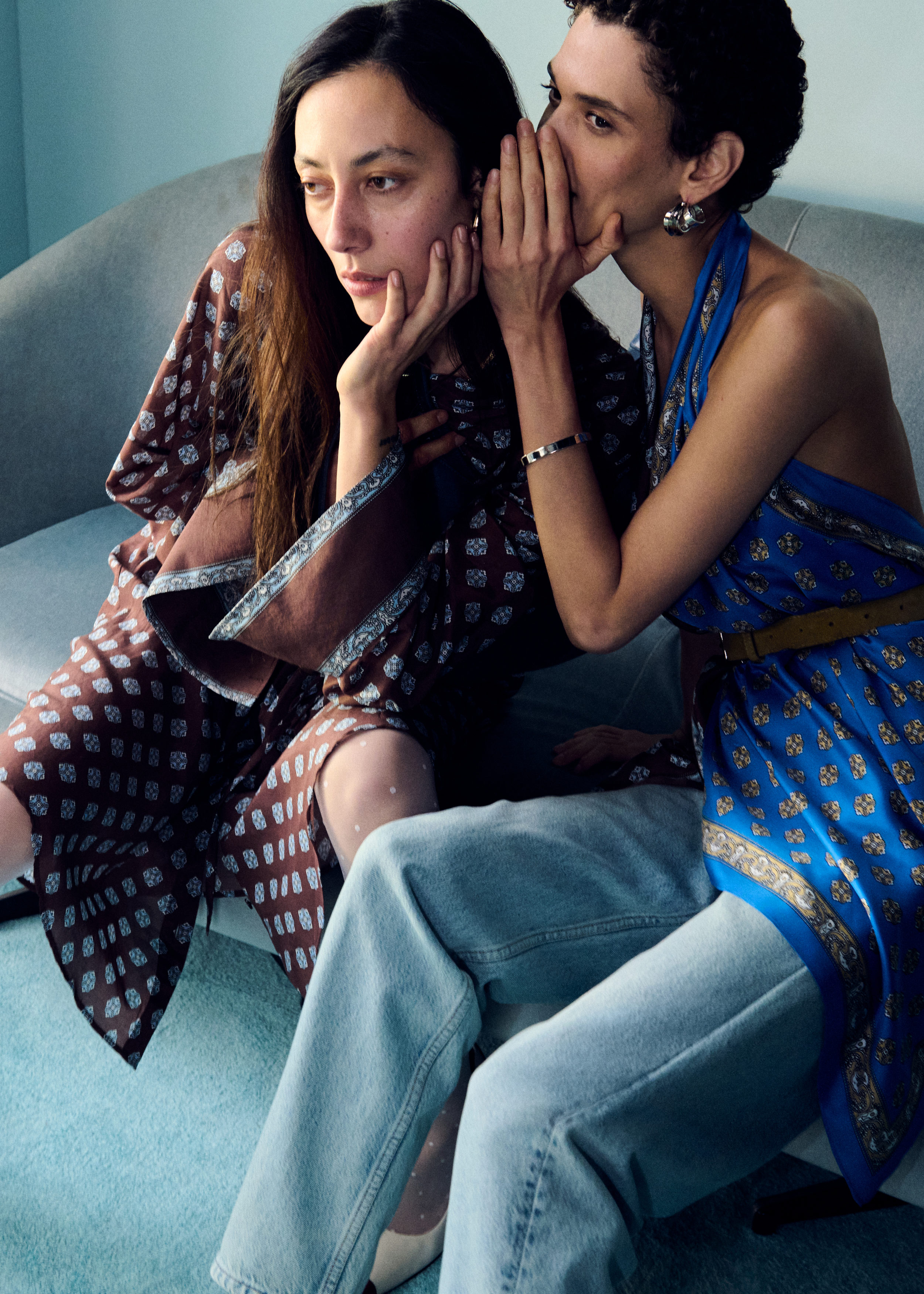& Other Stories PRINTED SILK-COTTON MIDI DRESS