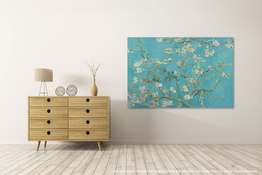 Canvas schilderij Amandelbloesem van Van Gogh 100 x 200 cm