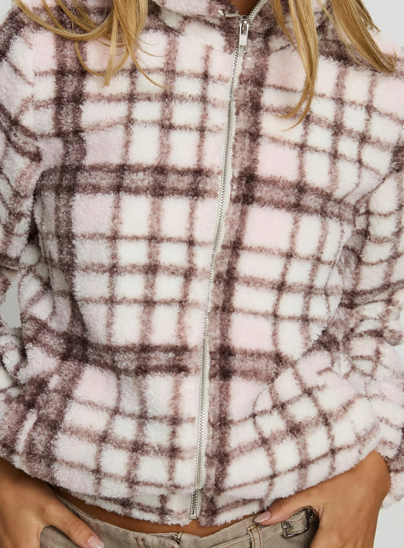 Vannessa Collared Jacket Pink Check