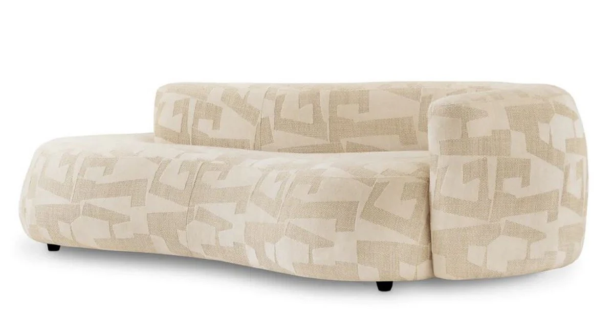 Luxury Sofa Sand Color / Black 223 cm - Living Room & Hotel Interior