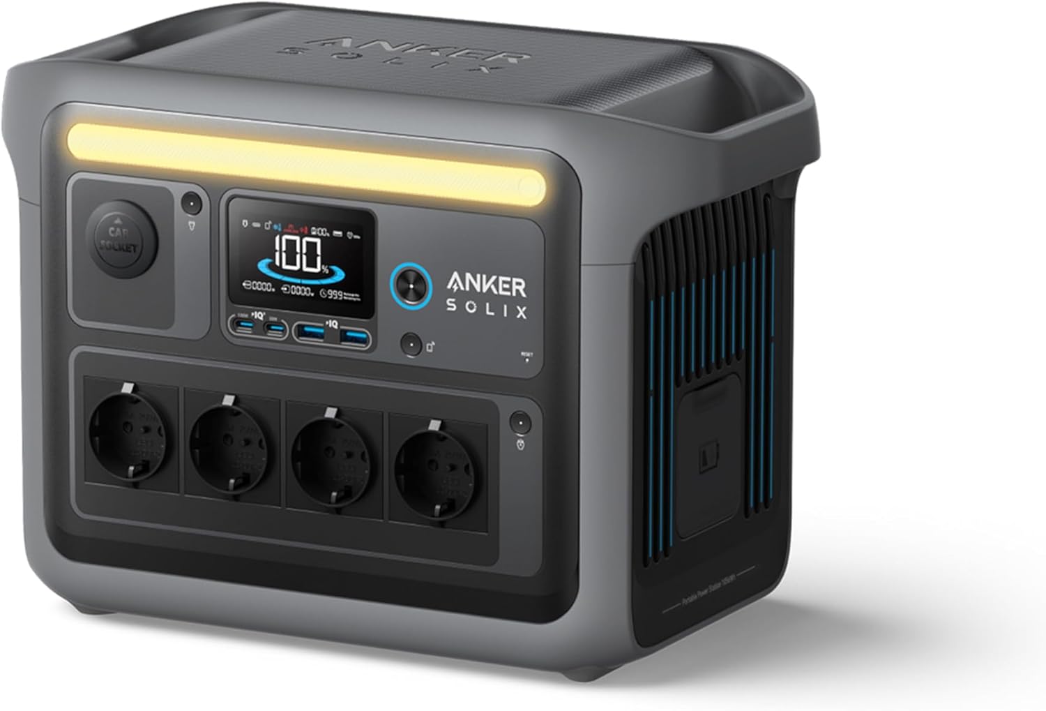 Anker SOLIX C1000 Centrale elettrica portatile, generatore solare 1800W, carica completa in 58 minuti con ricarica ultraveloce, LiFePO4, per campeggio e backup domestico (pannello solare opzionale)