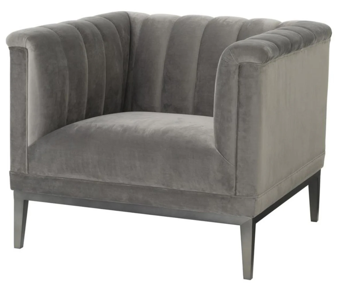 Luxury armchair gray 89 x 86 x H. 75 cm - living room furniture
