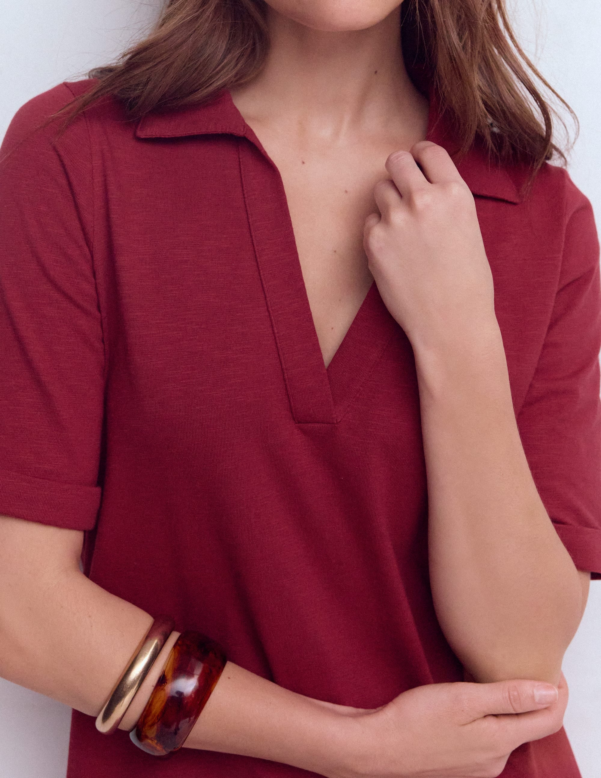 Tilda T-Shirt-Kleid aus Jersey-Sattes Kastanienbraun