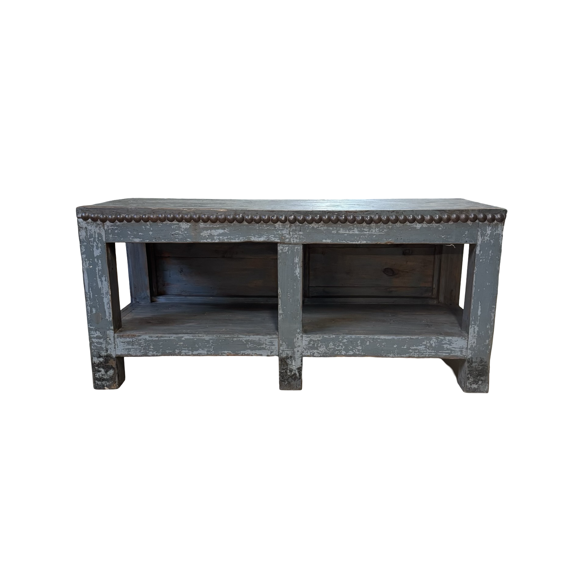 Dressoir grijs met authentieke nagelrand