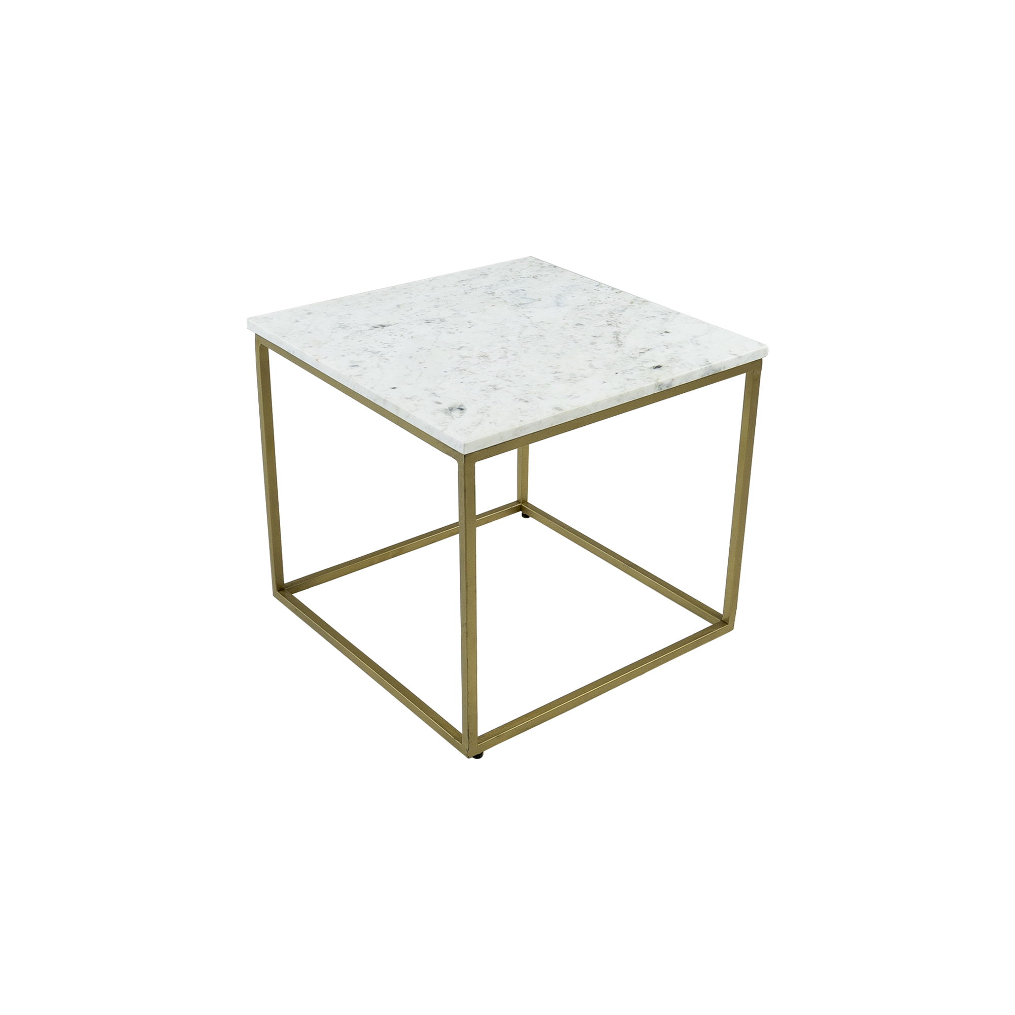 Kick bijzettafel Marble 50x50cm - wit
