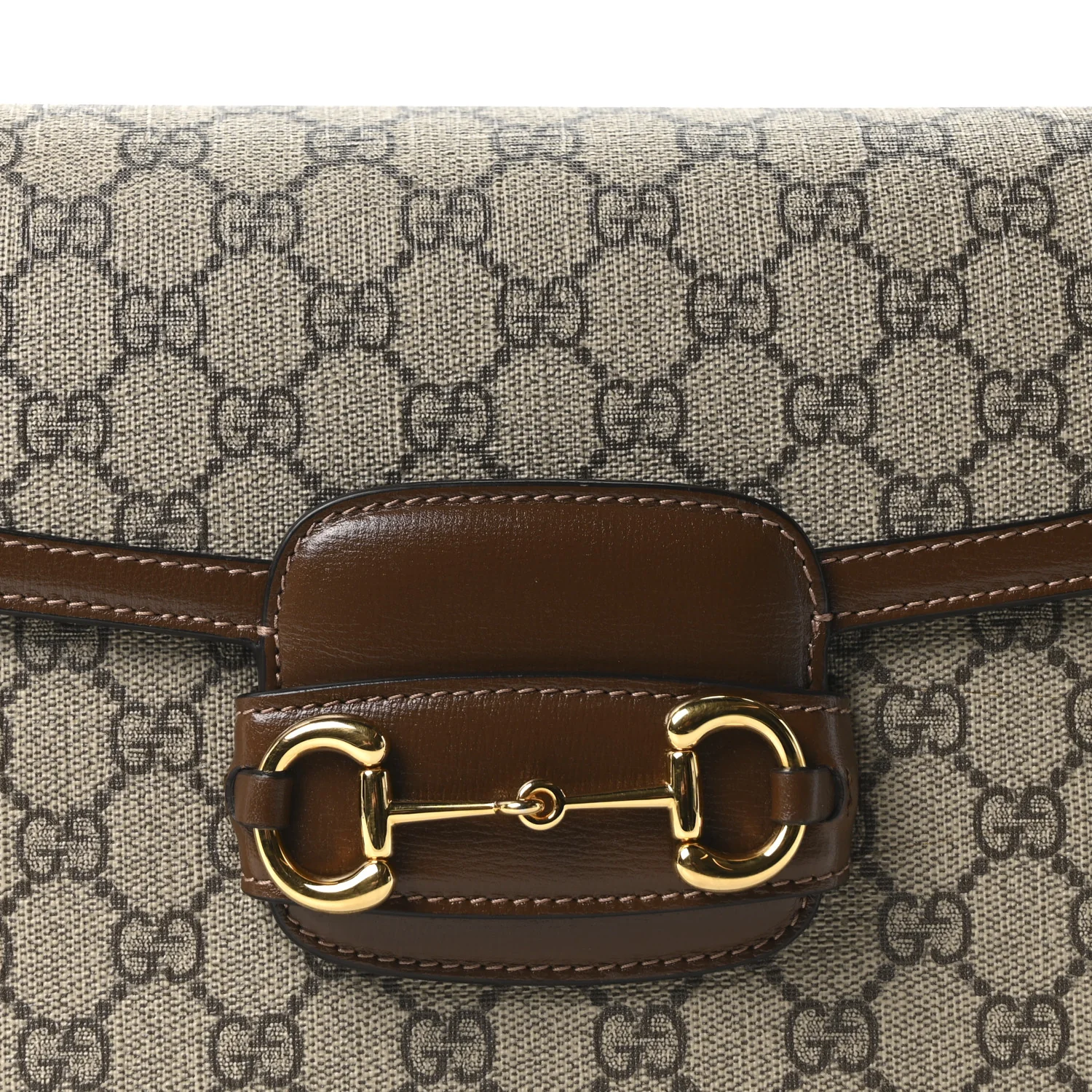 GG Supreme Monogram Horsebit 1955 Shoulder Bag Beige Brown Sugar - Top Club