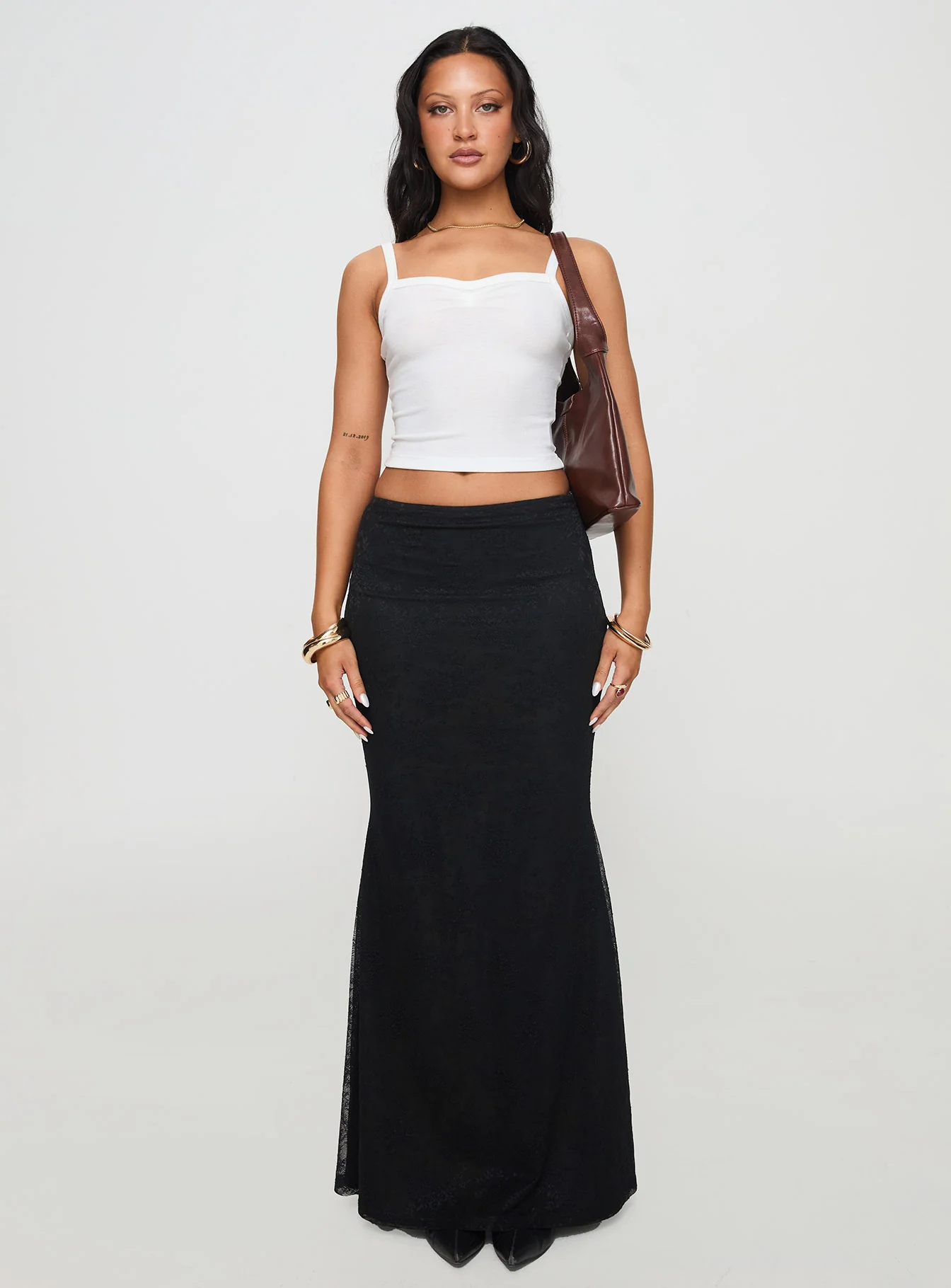 Essentials Ruched Rib Cami Top White